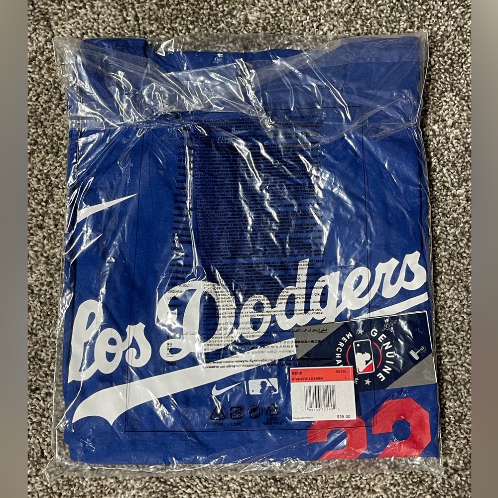 Nike MLB Mens Shirt Dodger Clayton Kershaw Size Large